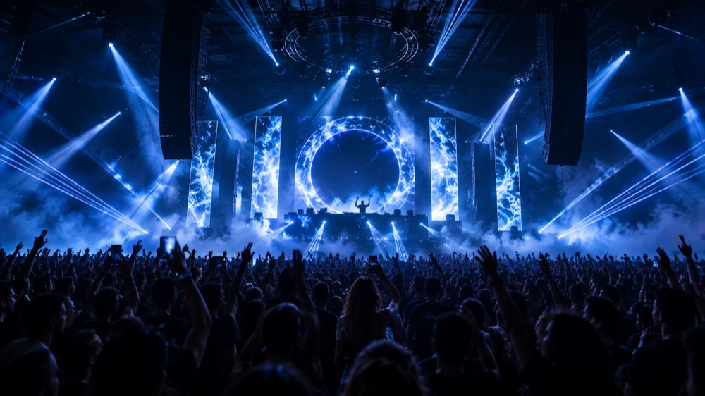 A crowd at a live event