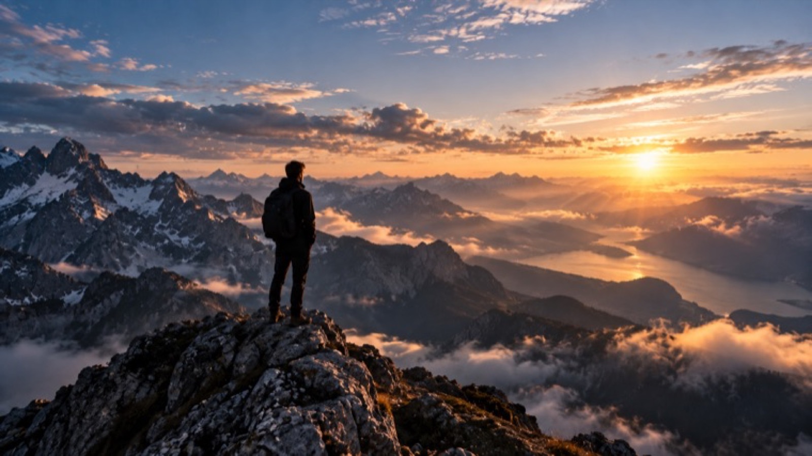 Looking out over the horizon at sunrise